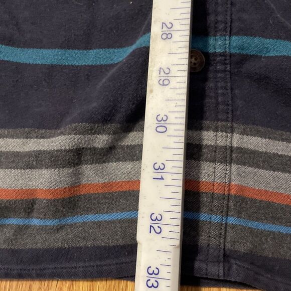 Duluth Trading Striped Firehose Canvas Barn Work Jacket Shirt Mens XL - Picture 5 of 8